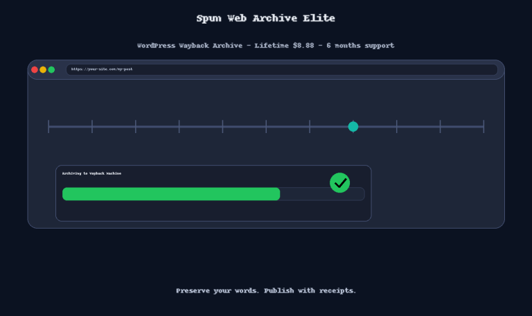 Spun Web Archive Elite for the internet archive